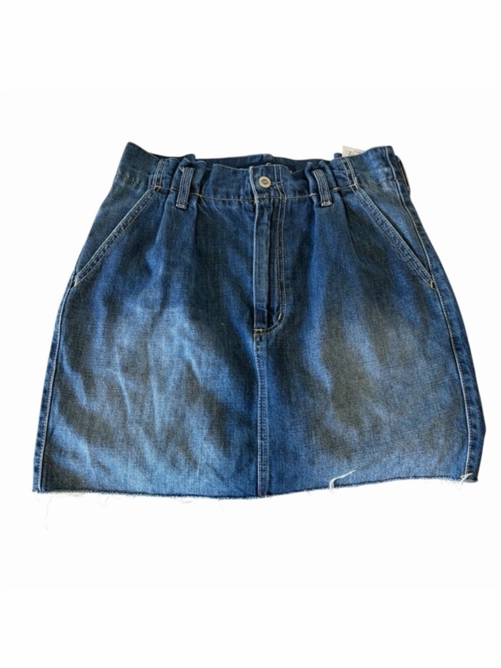 Hollister Classic Blue Denim Mini Skirt Size 6 | Distressed Wash | Casual Everyd